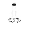 Elegáns fekete csillár, állítható magasság 0-80 cm, 55 x 55 x 20 cm, alumínium ház, LED 6500K, 60-80 Watt | Modern világítás otthoni és irodai használatra