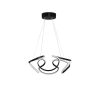 Elegáns fekete csillár, állítható magasság 0-80 cm, 55 x 55 x 20 cm, alumínium ház, LED 6500K, 60-80 Watt | Modern világítás otthoni és irodai használatra