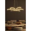 Elegáns fekete csillár, állítható magasságú 0-80 cm, 60 x 60 x 4 cm, alumínium ház, LED 4000K, 60-80W | Modern világítás otthoni és irodai használatra