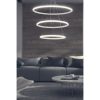 Elegáns állítható csillár, alumínium test, 30-50 cm átmérőjű, fehér elektrosztatikus bevonat, LED 6500K, 60-80W | Modern terekbe tökéletes