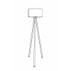 Elegáns állólámpa kézműves papír testtel, krémszínű és barna, 138 cm magas | 40 cm átmérőjű PVC sapka | E27 aljzat, max 40W | Stílusos világítás otthoni dekorációhoz