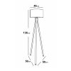 Elegáns állólámpa kézműves papír testtel, krémszínű és barna, 138 cm magas | 40 cm átmérőjű PVC sapka | E27 aljzat, max 40W | Stílusos világítás otthoni dekorációhoz