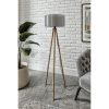 Elegáns állólámpa kézműves papírházzal, szürke és barna, 138 cm magasság | E27 aljzat, max 40W | Stílusos világítás a modern lakberendezéshez