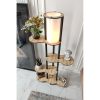 Elegáns diófa állólámpa, 150 cm Magasság | Kézműves papír és MDF test, PVC kupak (17 cm átmérő) | E27 aljzat, max 40W | Stílusos világítás otthoni és irodai használatra