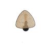 Stílusos fali lámpa rattan kupakkal, fém testtel, 28 cm átmérőjű | E14 aljzat, max 40W | Elegáns fekete és rattan design modern terekhez