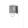 Stílusos fali lámpa rattan kupakkal, fém házzal, 25 cm magassággal, 20 cm átmérővel | E14 aljzat, max 40W | Elegáns fekete és rattan design modern terekhez