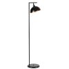 Elegáns fekete állólámpa, 154 cm magas, fém ház statikus sütőfestéssel, 30 cm talp, E27 foglalat, be-/kikapcsoló | Modern dekorációhoz tökéletes
