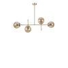 Elegáns arany csillár, fém test, 15 cm sapka átmérő, 90 cm alaplap, 65 cm magasság, E27 foglalat Max 40W | Stílusos világítás modern terekbe