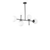Elegáns fekete-fehér csillár, fém test, 15 cm sapka, 90 cm alaplap, 65 cm magasság, E27 aljzat Max 40W | Stílusos világítás modern terekbe