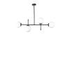 Elegáns fekete-fehér csillár, fém test, 15 cm sapka, 90 cm alaplap, 65 cm magasság, E27 aljzat Max 40W | Stílusos világítás modern terekbe