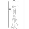 Elegáns állólámpa fa házzal, 150 cm magas, 45 cm sapka átmérő, be/ki kapcsoló, E27 foglalat (max. 40W) | Stílusos világítás otthoni és irodai használatra