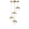 Elegáns arany-fehér csillár, állítható magasságú, fém test, antik bevonatú felület, 70 cm magas, E27 foglalat, tökéletes modern terekbe, 15 cm-es sapka átmérő