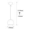 Skandináv csillár, ezüst fém test, 15 x 30 cm, magasság 111 cm, E27 Max 40W, 90 cm Kábel | Elegáns világítás modern terekbe