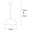 Skandináv csillár, ezüst fém test, 30 x 30 cm, magasság 111 cm, E27 Max 40W, 90 cm Kábel | Elegáns világítás modern terekbe