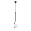Elegáns fekete csillár, állítható magasságú 70-100 cm, fém ház üvegkupakkal, Ø15 cm, E27 aljzat, tökéletes a modern lakberendezéshez, IP20