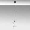 Elegáns fekete csillár, állítható magasságú 70-100 cm, fém ház üvegkupakkal, Ø15 cm, E27 aljzat, tökéletes a modern lakberendezéshez, IP20