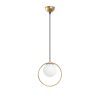 Elegáns aranycsillár, állítható magasság 30-126 cm, fém ház üvegkupakkal, Ø15 cm, E27 aljzat, 90 cm-es kábel, tökéletes modern terekbe, IP20