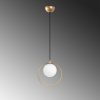 Elegáns aranycsillár, állítható magasság 30-126 cm, fém ház üvegkupakkal, Ø15 cm, E27 aljzat, 90 cm-es kábel, tökéletes modern terekbe, IP20