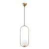 Elegáns arany csillár, állítható magasság 66-146 cm, fém ház üvegkupakkal, Ø15 cm, E27 aljzat, 90 cm kábel, tökéletes modern terekbe, IP20