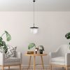 Elegáns fekete csillár, fém test, állítható magasság 40-125 cm, Ø30 cm, IP20, E27 aljzat (max. 40W) | Tökéletes modern lakberendezéshez és világításhoz