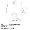 Elegáns fekete csillár, fém test, állítható magasság 40-125 cm, Ø30 cm, IP20, E27 aljzat (max. 40W) | Tökéletes modern lakberendezéshez és világításhoz
