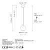 Elegáns zöld csillár, állítható magasság 40-120 cm, fém test, Ø20 cm sapka, Ø14 talp, 90 cm kábel, E27 aljzat, tökéletes modern terekbe