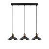 Skandináv csillár, fekete fém test, 74 cm átmérő, 108 cm magasság, állítható, 3 x E27 Max 40W | Elegáns világítás modern terekbe