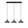 Skandináv csillár, fekete fém test, 74 cm átmérő, 108 cm magasság, állítható, 3 x E27 Max 40W | Elegáns világítás modern terekbe