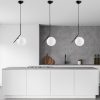 Elegáns fekete csillár, fém test, állítható magasság 75-115 cm, Ø25 cm sapka, 1 x G9 aljzat, modern design otthonra és irodára | IP20 besorolású