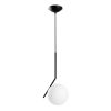 Elegáns fekete csillár, fém test, állítható magasság 75-115 cm, Ø25 cm sapka, 1 x G9 aljzat, modern design otthonra és irodára | IP20 besorolású