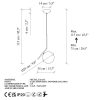 Elegáns fekete csillár, fém test, állítható magasság 75-115 cm, Ø25 cm sapka, 1 x G9 aljzat, modern design otthonra és irodára | IP20 besorolású