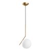 Elegáns arany csillár, állítható magasság 75-115 cm, fém test, Ø25 cm sapka, 1 x G9 aljzat (max. 10 W), tökéletes modern lakóterekbe, IP20 besorolás