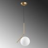 Elegáns arany csillár, állítható magasság 75-115 cm, fém test, Ø25 cm sapka, 1 x G9 aljzat (max. 10 W), tökéletes modern lakóterekbe, IP20 besorolás