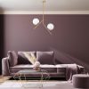 Elegáns arany csillár, fém test, 74 cm magas, 15 cm üvegkupak, 2 x E27 foglalat, nem állítható, IP20 | Tökéletes modern lakóterekbe és étkezőkbe