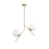 Elegáns arany csillár, fém test, 74 cm magas, 15 cm üvegkupak, 2 x E27 foglalat, nem állítható, IP20 | Tökéletes modern lakóterekbe és étkezőkbe