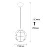 Glam skandináv csillár, rézbevonat, 23 cm átmérő, 111 cm magasság | Állítható magasságú, E27-es foglalat, elegáns dizájn modern terekhez