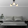 Elegáns fekete csillár, fém test, 56 cm átmérő, 40 cm magasság | 3 x E14 aljzat, nem állítható | Tökéletes modern lakóterekhez, IP20 besorolású