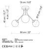 Elegáns arany csillár, fém test, 56 cm átmérő, 40 cm magasság | 3 x E14 aljzat, nem állítható | Tökéletes nappaliba és étkezőbe, stílusos kialakítás
