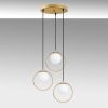 Elegáns arany csillár, állítható magasság 30-115 cm, fém test, 47 x 47 x 115 cm, 3 x E27 aljzat, tökéletes modern lakóterekbe, IP20 besorolás