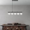 Elegáns fekete csillár, állítható magasság 30-120 cm, fém test, 15 cm sapka átmérő, 5 x E14 aljzat, tökéletes modern lakóterekbe, IP20 besorolás