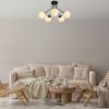 Elegáns fekete csillár, fém test, 62 cm átmérő, 40 cm magasság | 5 x E14 aljzat, nem állítható | Tökéletes modern lakóterekhez, stílusos világítási megoldás