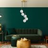 Elegáns arany csillár, állítható magasság 40-115 cm, fém test, Ø15 cm sapka, 5 x E14 Max 40W, 90 cm kábel, tökéletes modern terekbe, IP20 besorolás