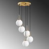 Elegáns arany csillár, állítható magasság 40-115 cm, fém test, Ø15 cm sapka, 5 x E14 Max 40W, 90 cm kábel, tökéletes modern terekbe, IP20 besorolás