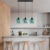 Elegáns kék csillár, állítható magasságú 40-120 cm, fém test, 70 x 20 x 120 cm | 3 x E27 aljzat, IP20 | Tökéletes modern lakóterekbe