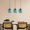 Elegáns kék csillár, állítható magasságú 40-120 cm, fém test, 70 x 20 x 120 cm | 3 x E27 aljzat, IP20 | Tökéletes modern lakóterekbe