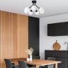 Elegáns fekete csillár, fém test, 65 cm átmérő, 40 cm magasság | 7 x E14 aljzat, max 40W | Stílusos világítás modern otthonokhoz, IP20 besorolású