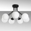 Elegáns fekete csillár, fém test, 65 cm átmérő, 40 cm magasság | 7 x E14 aljzat, max 40W | Stílusos világítás modern otthonokhoz, IP20 besorolású