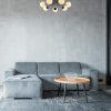 Ipari skandináv csillár, fekete fém test, 90 cm átmérő, 35 cm magasság | 7 x E27 Max 40W | Stílusos világítás modern terekbe