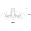 Ipari skandináv csillár, fekete fém test, 90 cm átmérő, 35 cm magasság | 7 x E27 Max 40W | Stílusos világítás modern terekbe