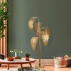 Elegáns arany állólámpa, fém ház, 71 x 71 x 157 cm | Ø30 Talp, 250 cm Kábel, Be/Ki kapcsoló | Stílusos világítás a modern lakberendezéshez, IP20